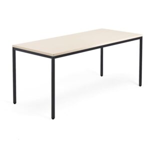 Biurko QBUS, rama 4 nogi, 1800x800 mm, czarny, brzoza