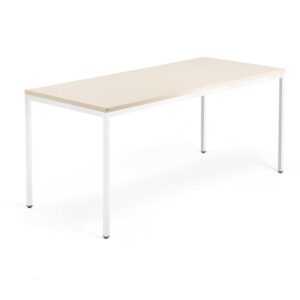 Biurko QBUS, rama 4 nogi, 1800x800 mm, biały, brzoza