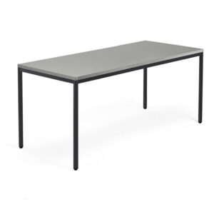 Biurko QBUS, 4 nogi, 1800x800 mm, czarna rama, jasnoszary