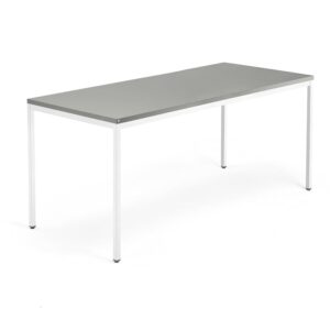 Biurko QBUS, 4 nogi, 1800x800 mm, biała rama, jasnoszary