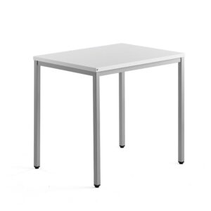 Biurko QBUS, 4 nogi, 800x600 mm, srebrna rama, biały