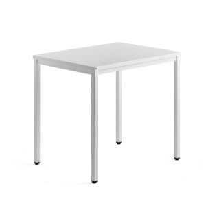Biurko QBUS, 4 nogi, 800x600 mm, biała rama, biały
