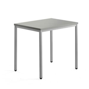 Biurko dostawka QBUS, 4 nogi, 800x600 mm, srebrny, jasnoszary
