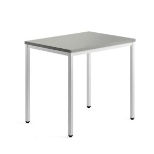 Biurko dostawka QBUS, 4 nogi, 800x600 mm, biały, jasnoszary