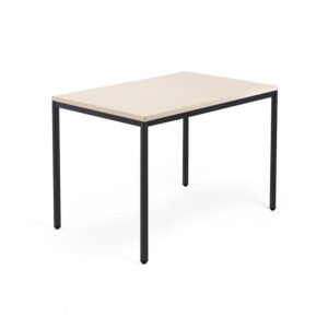 Biurko QBUS, rama 4 nogi, 1200x800 mm, czarny, brzoza