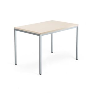 Biurko QBUS, rama 4 nogi, 1200x800 mm, srebrny, brzoza