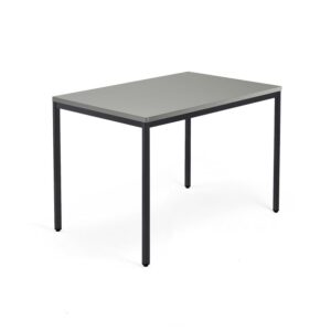 Biurko QBUS, 4 nogi, 1200x800 mm, czarna rama, jasnoszary