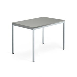Biurko QBUS, 4 nogi, 1200x800 mm, srebrna rama, jasnoszary