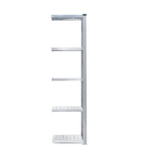 Regał TRANSFORM, moduł dodatkowy, 5 półek, 2500x600x800 mm, galwanizowany