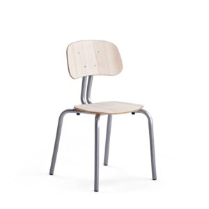Krzesło szkolne YNGVE, 4 nogi, srebrny, jesion, W 460 mm