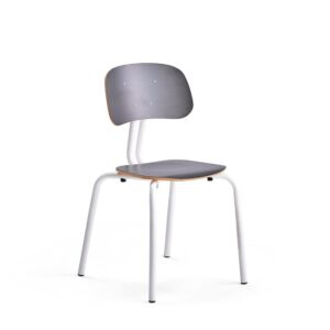 Krzesło szkolne YNGVE, 4 nogi, biały, antracyt, 460 mm
