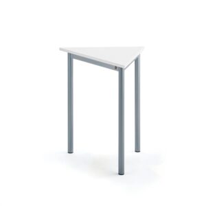 Stół SONITUS TRIANGEL, 700x600x720 mm, laminat HPL biały, szary aluminium