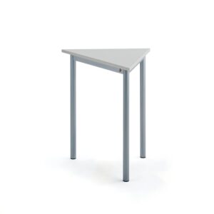 Stół SONITUS TRIANGEL, 700x600x720 mm, laminat HPL szary, szary aluminium