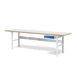 Stół roboczy z wyposażeniem SOLID, 1 szuflada, nośność 750 kg, 2500x800 mm, laminat