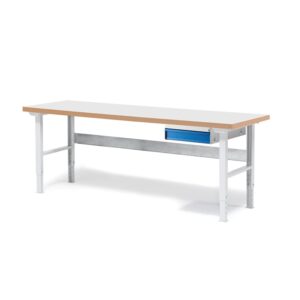 Stół roboczy z wyposażeniem SOLID, 1 szuflada, nośność 750 kg, 2000x800 mm, laminat