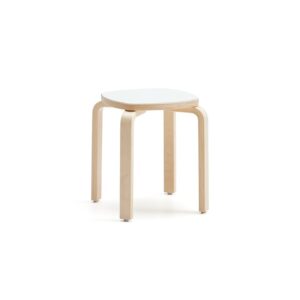 Stołek dziecięcy VIDE, laminat biały, W 380 mm