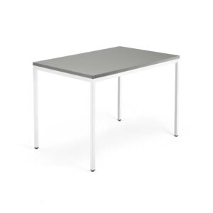 Biurko QBUS, 4 nogi, 1200x800 mm, biała rama, jasnoszary