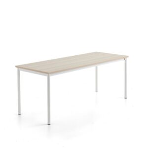 Stół SONITUS PLUS, 1800x700x720 mm, laminat HPL jesion, redukcja hałasu, biały