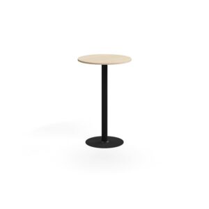 Stół barowy ALVA, Ø700x1100 mm, laminat wysokociśnieniowy, czarny/brzoza