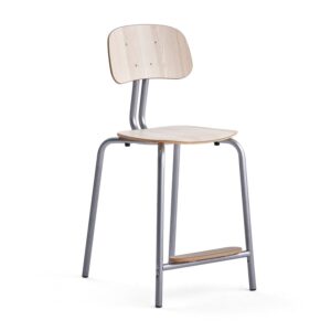 Krzesło szkolne YNGVE, 4 nogi, srebrny, jesion, W 610 mm