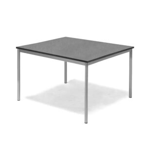 Stół SONITUS, 1200x1200x720 mm, ciemnoszare linoleum, szary aluminium