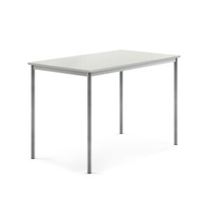 Stół SONITUS, 1400x800x900 mm, laminat HPL szary, szary aluminium