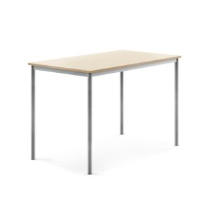 Stół SONITUS, 1400x800x900 mm, laminat HPL brzoza, szary aluminium