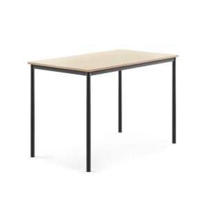 Stół SONITUS, 1400x800x900 mm, laminat HPL brzoza, antracyt
