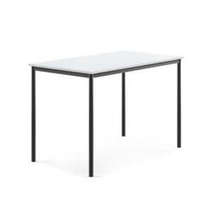 Stół SONITUS, 1400x800x900 mm, laminat HPL biały, antracyt