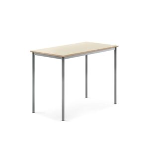Stół SONITUS, 1200x700x900 mm, laminat HPL brzoza, szary aluminium