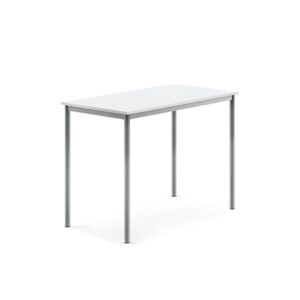 Stół SONITUS, 1200x700x900 mm, laminat HPL biały, szary aluminium