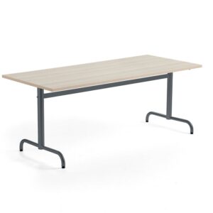 Stół PLURAL PLUS, 1800x800x720 mm, laminat HPL, redukcja hałasu, jesion, antracyt