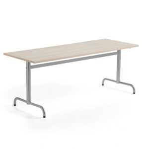 Stół PLURAL PLUS, 1800x700x720 mm, laminat HPL, redukcja hałasu, jesion, srebrny