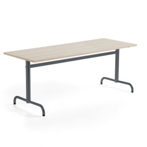 Stół PLURAL PLUS, 1800x700x720 mm, laminat HPL, redukcja hałasu, jesion, antracyt