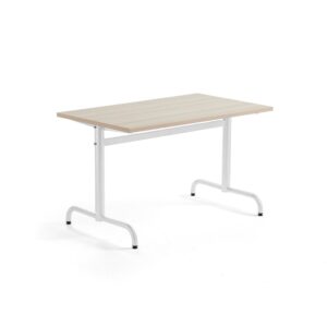 Stół PLURAL PLUS, 1200x700x720 mm, laminat HPL, redukcja hałasu, jesion, biały