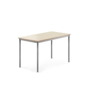 Stół SONITUS, 1200x700x720 mm, laminat HPL brzoza, szary aluminium