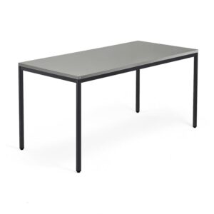 Biurko QBUS, 4 nogi, 1600x800 mm, czarna rama, jasnoszary