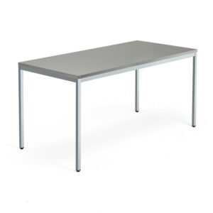 Biurko QBUS, 4 nogi, 1600x800 mm, srebrna rama, jasnoszary
