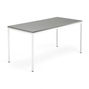 Biurko QBUS, 4 nogi, 1600x800 mm, biała rama, jasnoszary