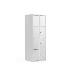 Szafa schowkowa CLASSIC, 4 schowki w pionie, 2 moduły, 1740x600x550 mm, szary