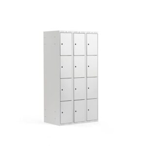 Szafa schowkowa CLASSIC, 4 schowki w pionie, 3 moduły, 1740x900x550 mm, szary