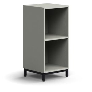 Regał QBUS, 1 półka, nóżki, 868x400x400 mm, czarny, jasnoszary