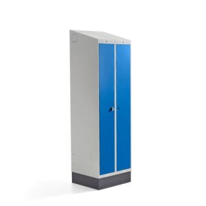 Szafa ubraniowa CLASSIC COMBO, na cokole, 2 drzwi, 2050x600x550mm, niebieski