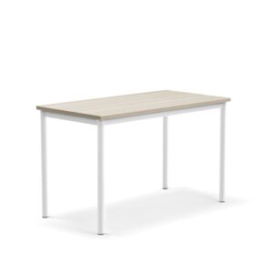 Stół SONITUS PLUS, 1200x600x720 mm, laminat HPL jesion, redukcja hałasu, biały