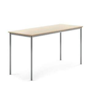 Stół SONITUS, 1800x700x900 mm, laminat HPL brzoza, szary aluminium
