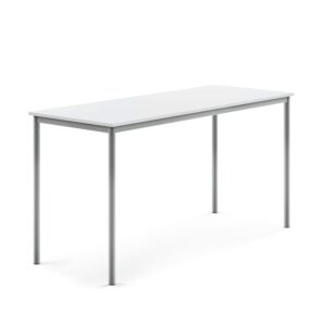 Stół SONITUS, 1800x700x900 mm, laminat HPL biały, szary aluminium