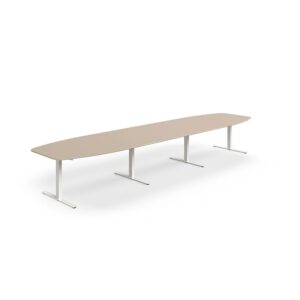 Stół konferencyjny NOVUS, 4800x1200 mm, biały/gliniana szarość