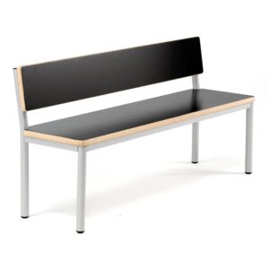 Ławka BURÅS, 1510x420 mm, czarny, srebrny