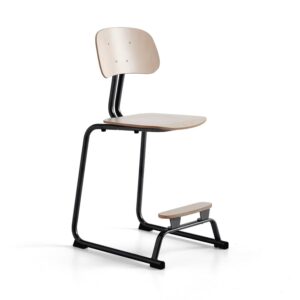 Krzesło szkolne YNGVE, płozy, antracyt, brzoza, W 610 mm