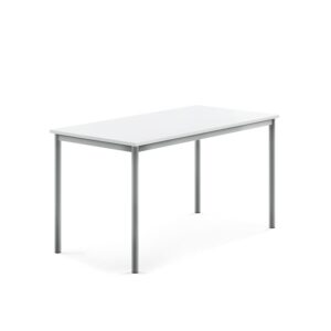 Stół BORÅS, 1400x700x720 mm, biały laminat, szary aluminium